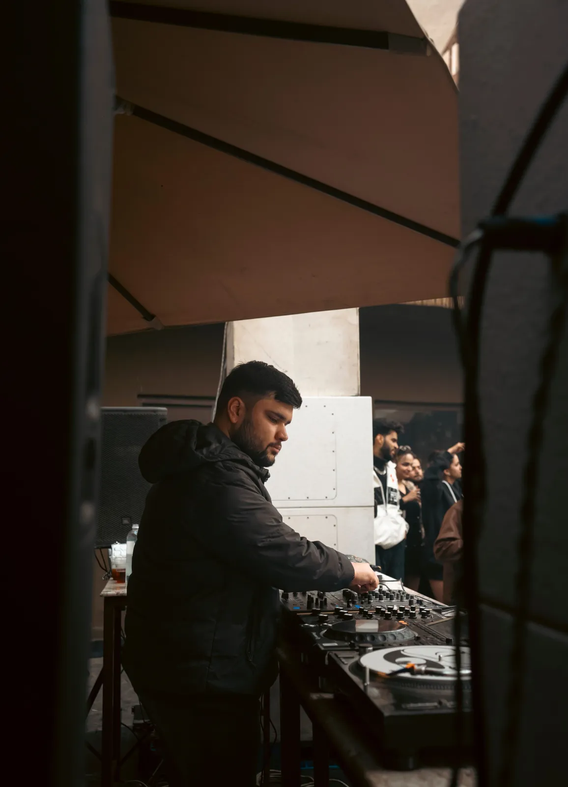 BITFLIP in the mix at an overcast open-air party